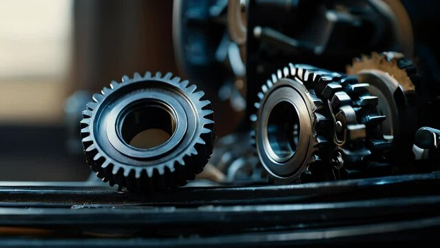 Gears of the mechanism indusrtial metal background