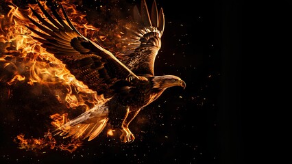 Eagle and fire
