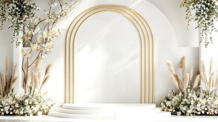 backdrop 3D rendering of wedding