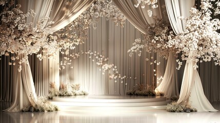 backdrop 3D rendering of wedding