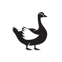 Goose in cartoon, doodle style . Image for t-shirt, web, mobile apps and ui. Isolated 2d vector illustration in logo, icon, sketch style, Eps 10, black and white. AI Generative