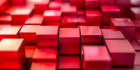 Fototapeta premium Background of various sized colored cubes in a 3D rendering. Concept 3D rendering, Colored cubes, Various sizes, Abstract background