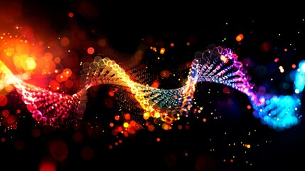 background abstract digital DNA full color