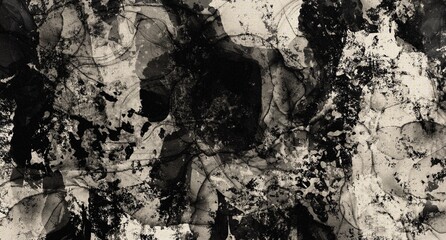 Abstract art grunge background texture. Black and white monochrome Abstract Retro 90s background style vintage