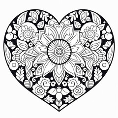 Printable Heart Coloring Page for Kids and Adults - Fun and Creative Coloring Activity for All Ages