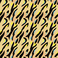 Colorful Tiger Print Seamless Animal Pattern