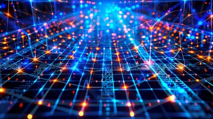 Obraz premium background digital wave of network
