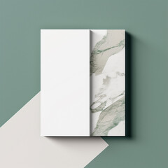 Elegant White and Green Abstract Card on Geometric Background, Modern Minimalist Stationery Mockup Ideal for Wedding Invitations and Announcements, T-Shirt Design, Poster