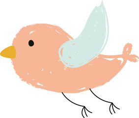 Flying Bird Scribble Sketch