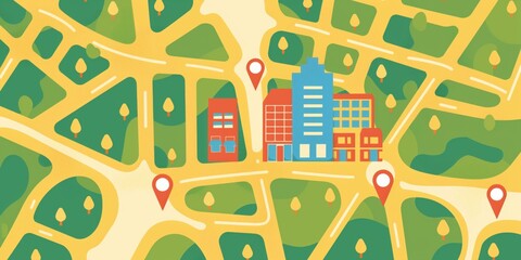 Hyperlocality concept. Hyper-local delivery, logistics, business model. Geofencing and GPS for targeted location-based marketing. Geofencing, GPS targeting, location-based marketing, targeted adverts