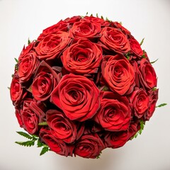 Obraz premium Red roses flower bouquet illustration. Isolated.