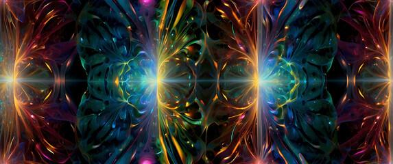 Kaleidoscopic fractal light patterns