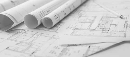 Technical project architecture, Architect drawing design blueprint building plan