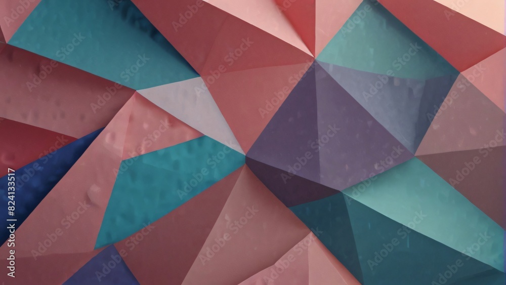 Fototapete colorful geometric background made up of triangles. the triangles are all different sizes and colors