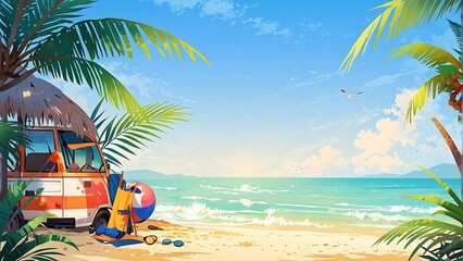 summer background with empty space for text