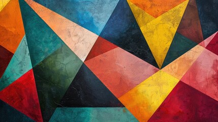 Close-up of overlapping geometric shapes in contrasting colors