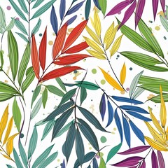 seamless background with leaves