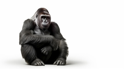 Black gorilla with copyspace