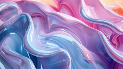 Colorful Fluid Waves and Flows with Pink and Blue Hues