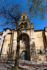 Facade of the Church of San Vicente Abando, catholic churche in the Old City, located in Bilbao, Basque Country
