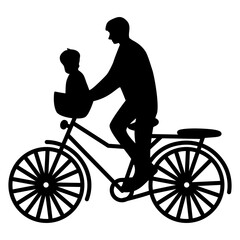 Dad and Toddler on Bicycle