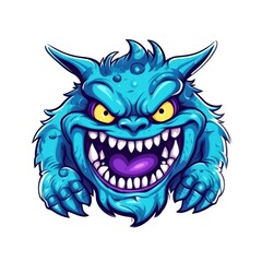 art 80s of monster isolate white background