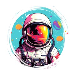 astronaut style vector white background