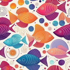Fototapeta premium seamless pattern with fish
