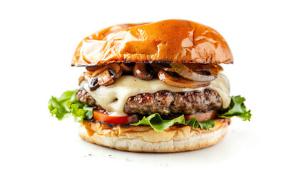 Cheeseburger with Melted Cheese - Burger, Mushrooms and Bacon
