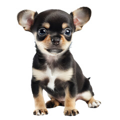 Cute chihuahua puppy isolated on transparent background.