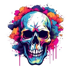 Fototapeta premium skull american style isolate white background