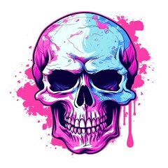 Fototapeta premium skull american style isolate white background