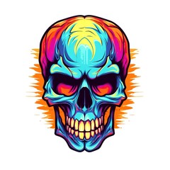 Obraz premium skull american style isolate white background