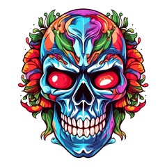 skull american style isolate white background