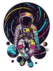 astronaut isolate white background style vector