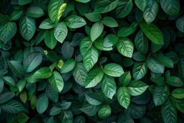 deep fresh green leaves texture background - generative ai