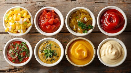A Variety Of Delicious Sauces And Dips, Perfect For Any Occasion.