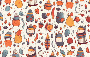 cute kids cartoon on blue background