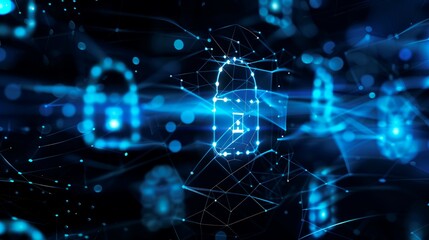 illustration abstract padlock digital security