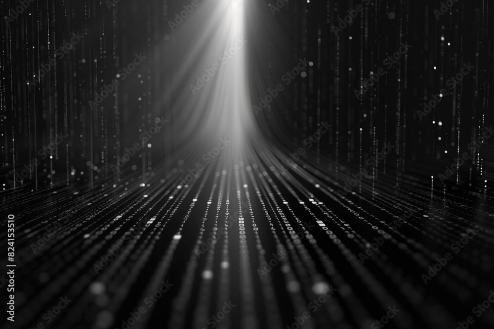 Poster digital rain matrix background with binary code