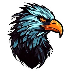 Obraz premium illustration art head of crow isolated on white background