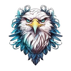 Fototapeta premium illustration art head of eagle isolated on white background