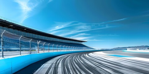The deserted outdoor race track eagerly anticipating a major event. Concept Abandoned race track, anticipation, event preparation