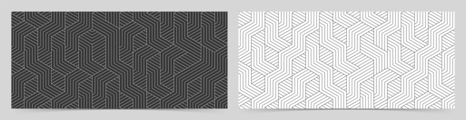 幾何学 抽象 ストライプ 三角形 六角形 テクスチャ 背景 セット