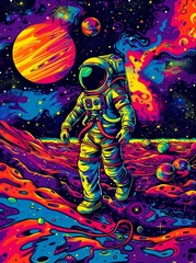 illustration art of astronaut