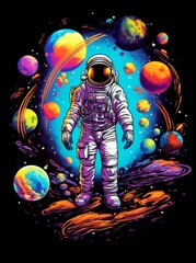 Fototapeta premium illustration art of astronaut