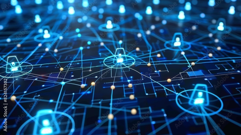 Wall mural with every connection and data transmission secured by advanced security measures the network become