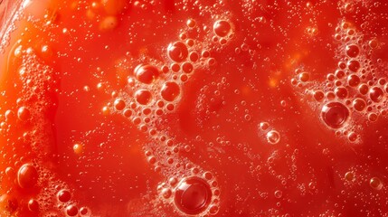 A detailed close-up shot of tomato juice. Perfect for advertising or illustrating thirst-quenching beverages.