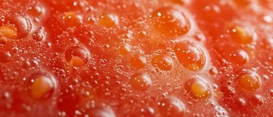 A detailed close-up shot of tomato juice. Perfect for advertising or illustrating thirst-quenching beverages.