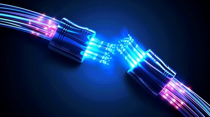 illustration high speed of internet access and cable